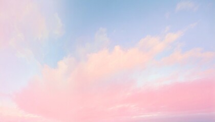 Fototapeta premium pink clouds on a blue sky dawn hues baby pink soft light wallpaper background