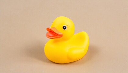 cute yellow rubber duck isolated over background