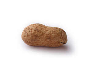 Fresh roasted peanuts isolated on white background.