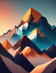 Abstract Mountain Landscape: A Vision Beyond Peaks
