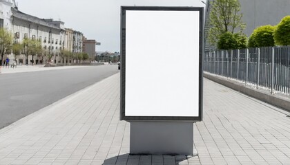 sidewalk billboard mockup with a blurred city street scene urban marketing strategy
