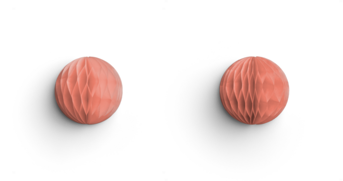 Peach Honeycomb Paper Ball Half