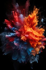 Obraz na płótnie Canvas Explosion of titanium colored powder on black background 