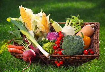 Fresh vegetables in the basket