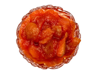 apricot jam with drops isolated