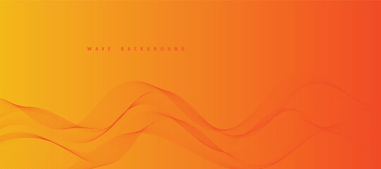 Vector abstract orange background with dynamic orange waves, lines, and particles.