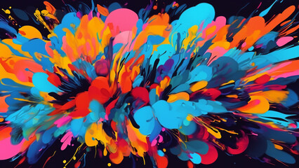 Fototapeta na wymiar 4K, wallpaper with colorful paint splatter pattern
