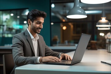 businessman working on laptop in the office