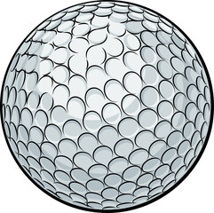 Golf Ball Cartoon Sports Icon Illustration