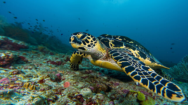 green turtle swimming © farukh