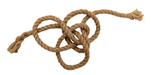 Jute. Twisted linen rope on a white background. Rope