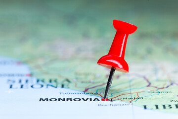 Monrovia, Liberia pin on map