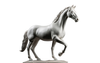 Obraz na płótnie Canvas Real Photo of Horse Statuette on a White Canvas Isolated on Transparent Background PNG.
