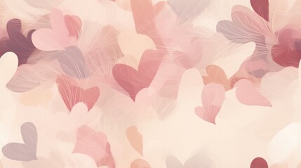  a bunch of hearts that are in the shape of a heart on a background of pink and red leaves and leaves.