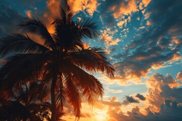 palm trees at sunset