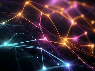 Obraz premium colorful digital grid abstract background with 3d rendering style