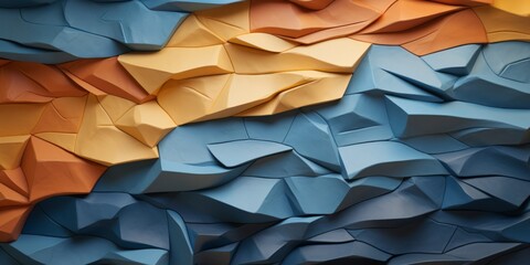 Abstract colorful wavy paper background. Creative texture for design projects. High-quality 3D render.