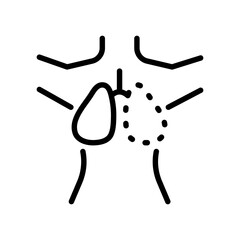 Obraz premium Human lungs linear icon. Simple line illustration. Respiratory system anatomy. Vector isolated outline drawing.
