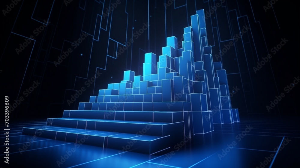 Aufkleber a 2024 year number with a target icon and a rise-up arrow on white blocks, creating a graph of steps