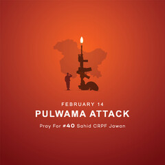 Black day, of India 14 February, pulwama attack, Poster, on Indian army. vector illustration, graphic art, post, design, CRPF Jawans. India, new,