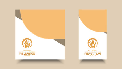 National Slavery and Human Trafficking Prevention Month. Hand drawn illustration design for advertising template, background, banner, poster