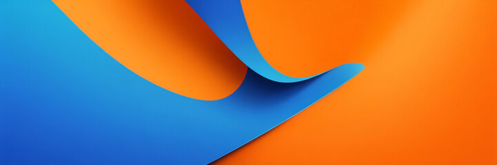 最小限の青い幾何学的な背景。オレンジ色の線を使用した動的な形状の構成。抽象的な背景のモダンなヒップスターの未来的なグラフィック。ベクトルの抽象的な背景テクスチャ デザイン、明るいポスター、バナー - obrazy, fototapety, plakaty