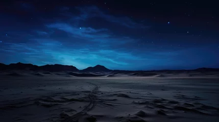 Foto auf Leinwand Desert night  stars  sunset  clouds  milky way  photographer. © Eyepain