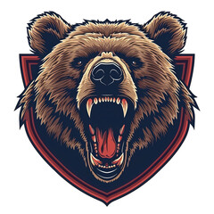 Obraz premium Bear Badge Illustration