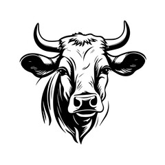 Stylized Cow Head Vector Illustratio