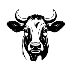 Stylized Cow Head Vector Illustratio