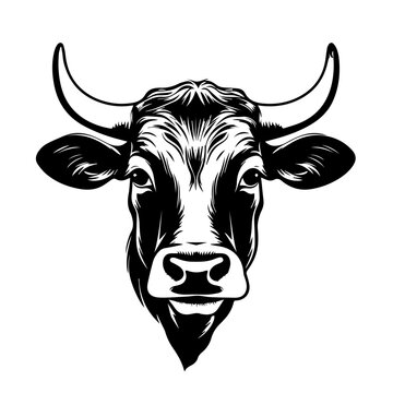recommend clip art: Stylized Cow Head Vector Illustratio