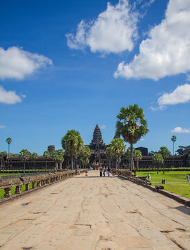 Angkorwat Temple Complex in Cambodia. Considered as the largest temple complex of the World. Constructed as Hindu temple dedicated to God Vishnu for Khmer Empire by King Suryavarman II in 12 Century