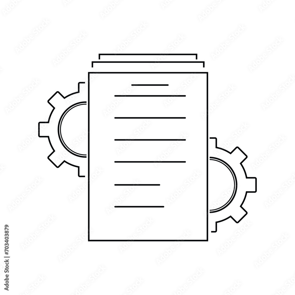 Aufkleber thin line kpi control or execute operation icon. linear modern business efficiency or digital doc lo