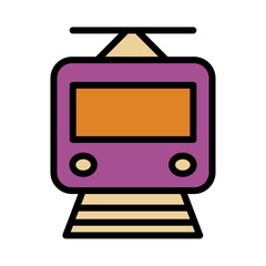 Railway Train Transport Filled Outline Icon