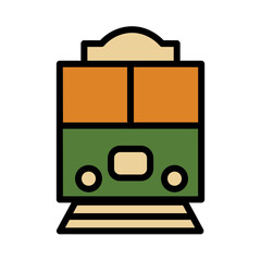 Station Track Train Filled Outline Icon