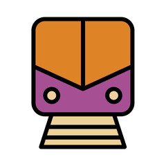 Subway Train Travel Filled Outline Icon