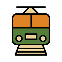 Tourism Train Travel Filled Outline Icon