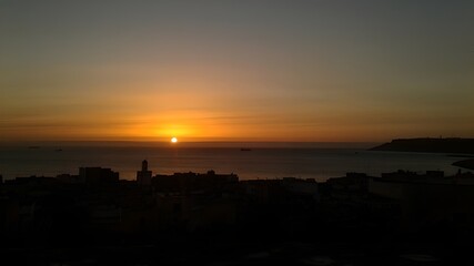 sunset over the sea