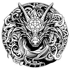Mystical Dragon Fantasy Art Vector