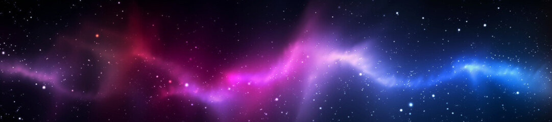 Abstract space background with stars, constellations and nebulae. Shining stars of the galaxy. Banner image.