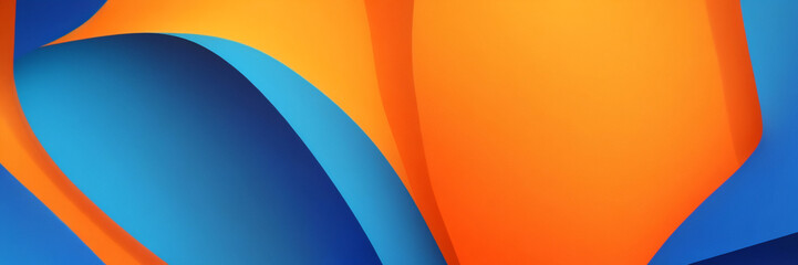 Minimaler blauer geometrischer Hintergrund. Dynamische Formenkomposition mit orangefarbenen Linien. Abstrakter Hintergrund moderne Hipster-futuristische Grafik. Vektorabstraktes Hintergrundtexturdesig