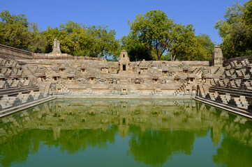 Sun Temple with Stepwell in Modhera, Gujarat, India.