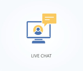 Live chat vector icon. Simple element illustration sign symbol EPS