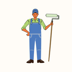 Painter Vector Stock Illustration, Painter with equpments vector