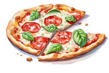 Basil italian tomato fresh mozzarella pizza background homemade cheese tasty food