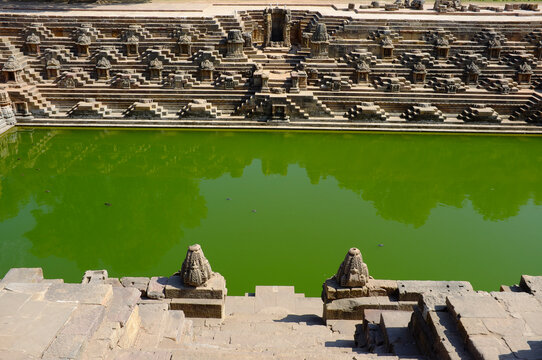 Sun Temple with Stepwell in Modhera, Gujarat, India.