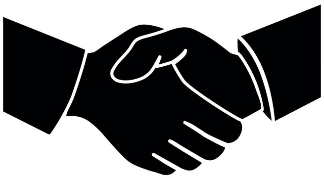 recommend clip art: Business agreement handshake or friendly handshake line art icon for apps and websites