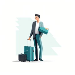 Businessman with luggage