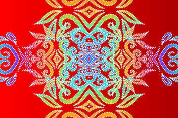 Beautiful colourful background pattern batik ethnic dayak borneo pattern 