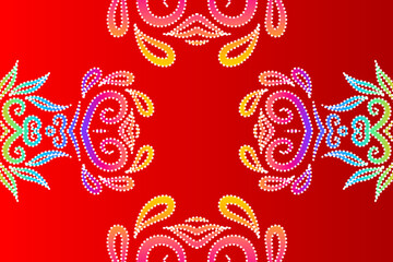 Beautiful colourful background pattern batik ethnic dayak borneo pattern 